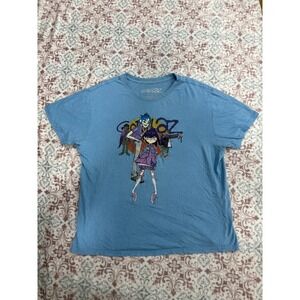 Gorillaz Graphic T-Shirt 2X Blue Mad Engine Band Tee Short Sleeve Cotton